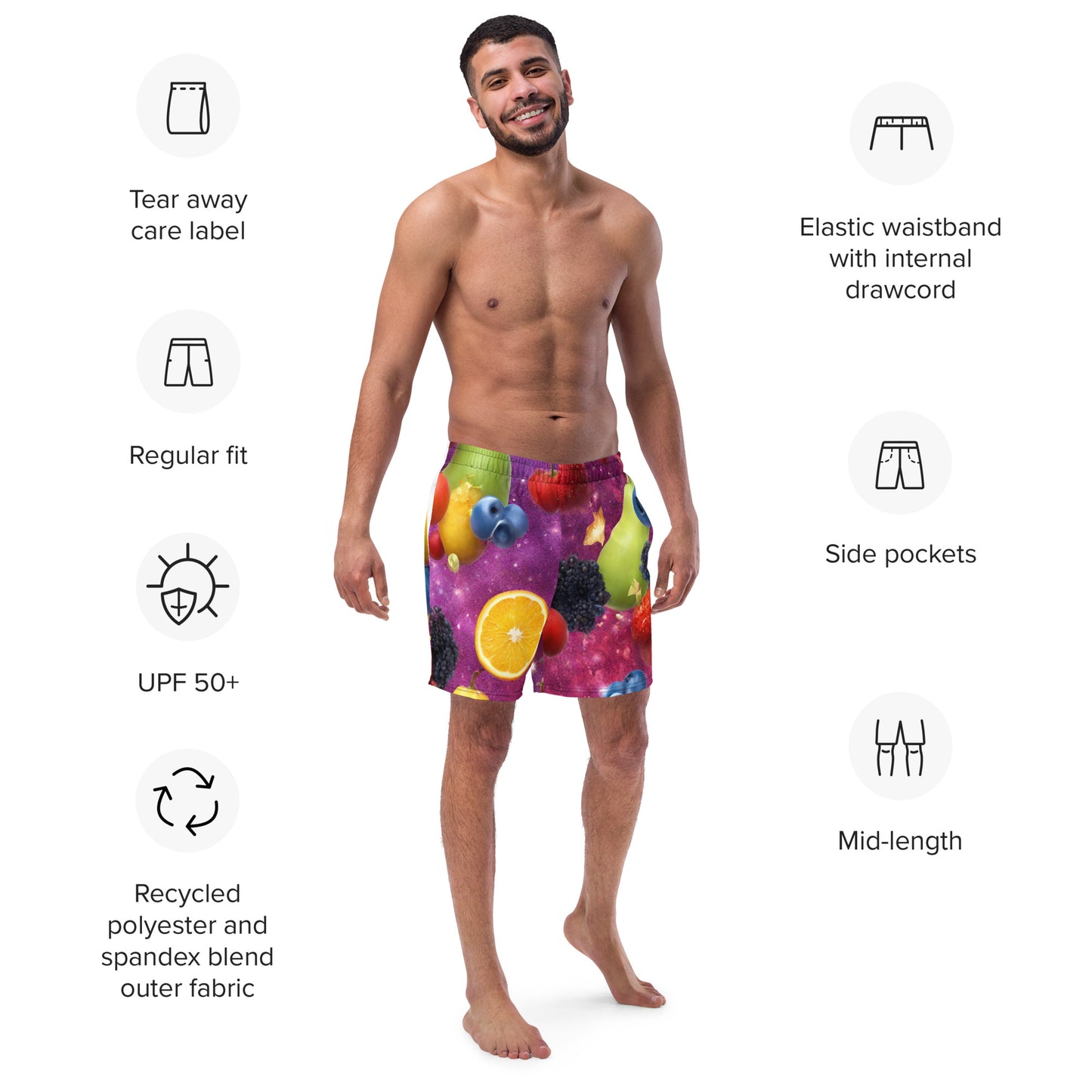 Fruit Glitter Mega Gay- Men's swim trunks