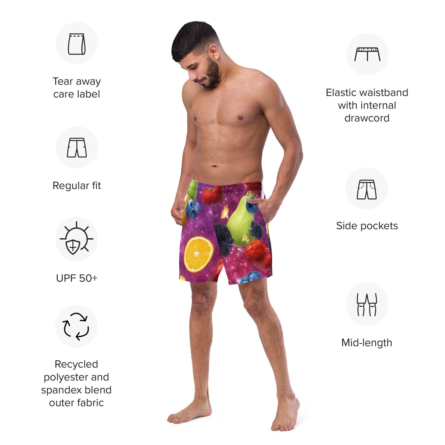 Fruit Glitter Mega Gay- Men's swim trunks