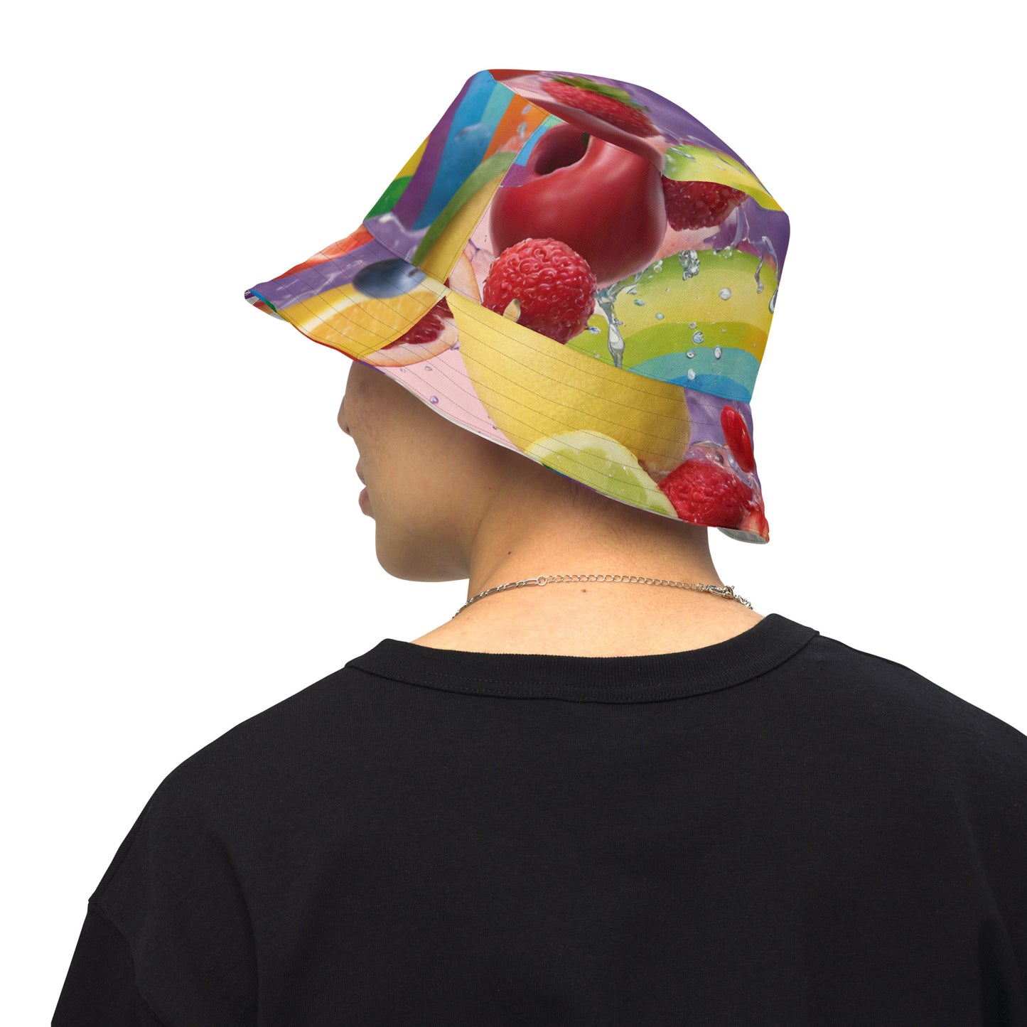 Wet Rainbow/Cream Rainbow - Reversible bucket hat