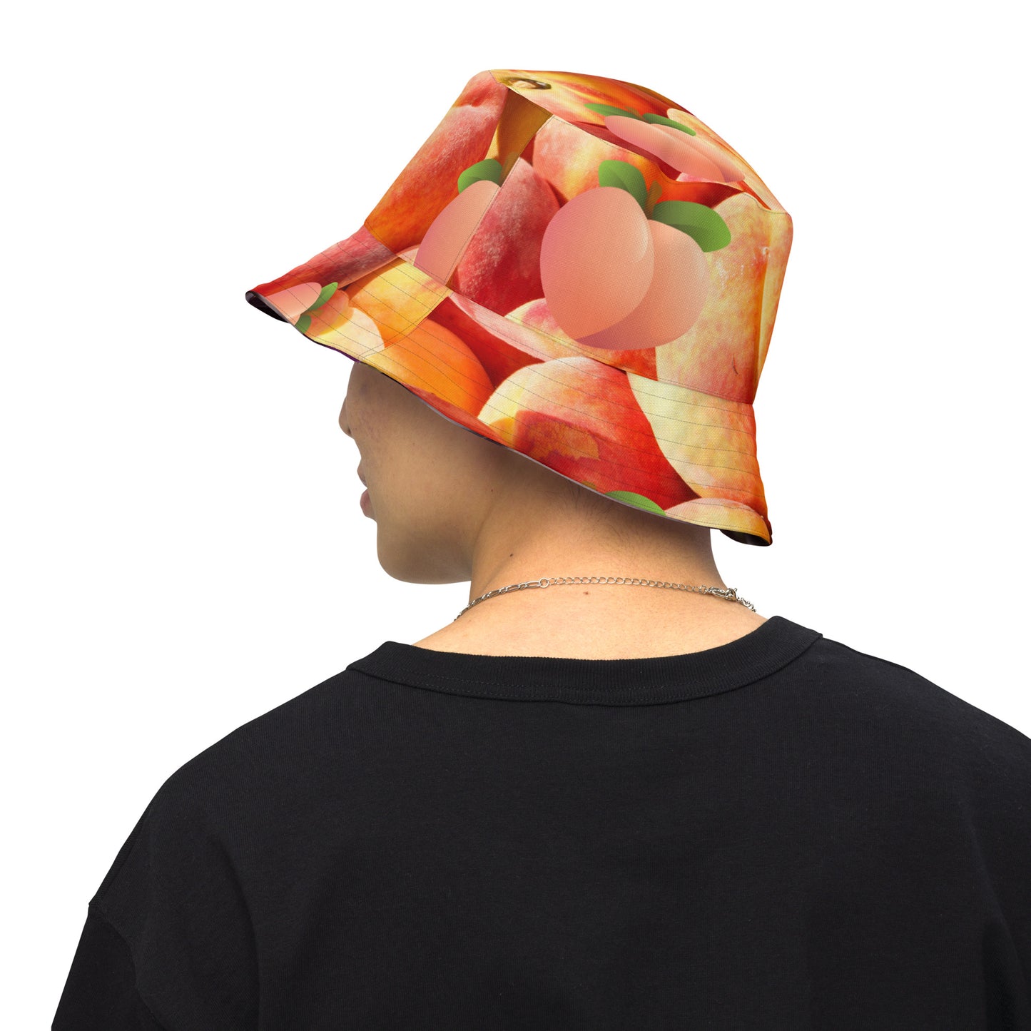 Peaches/Eggplant Reversible bucket hat