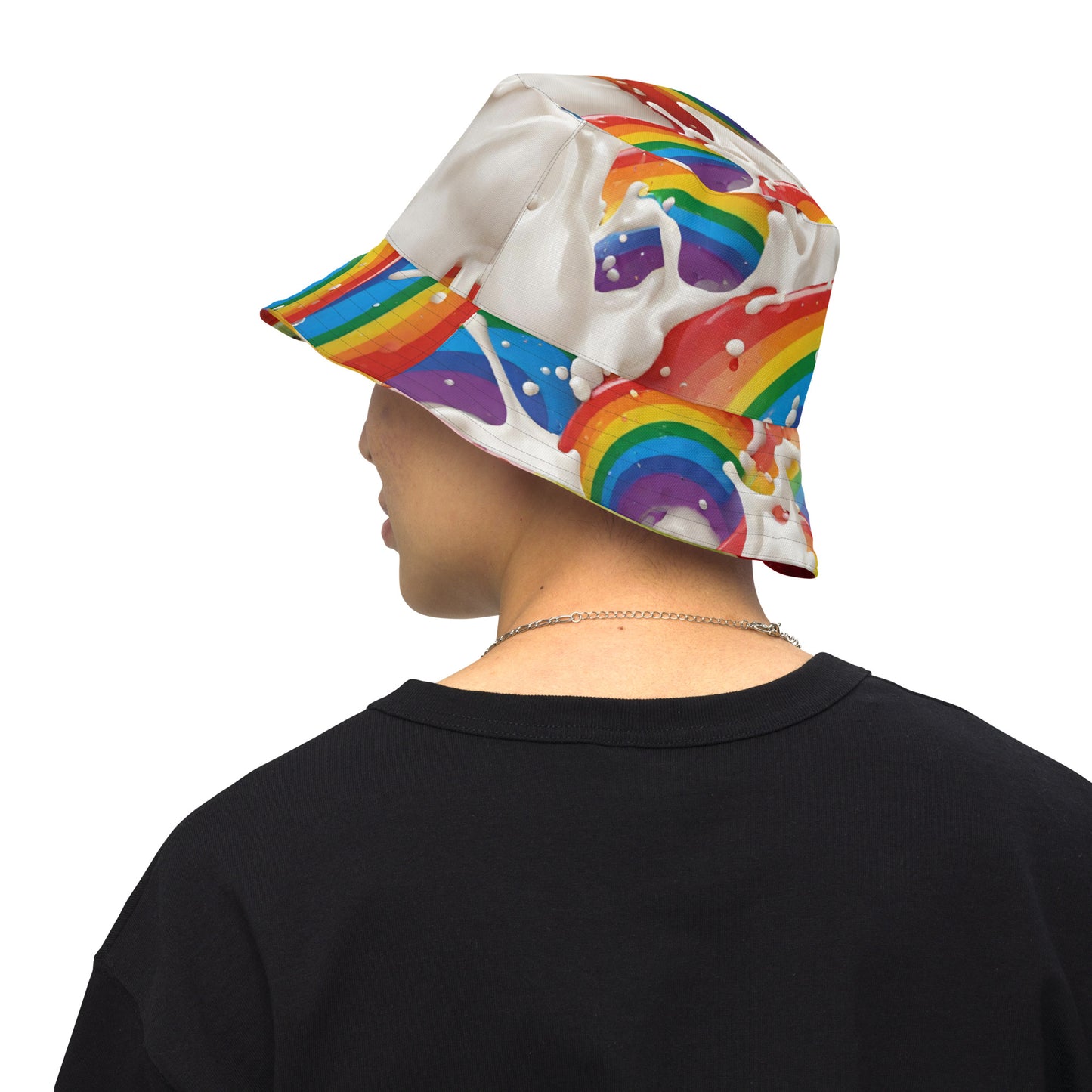 Wet Rainbow/Cream Rainbow - Reversible bucket hat