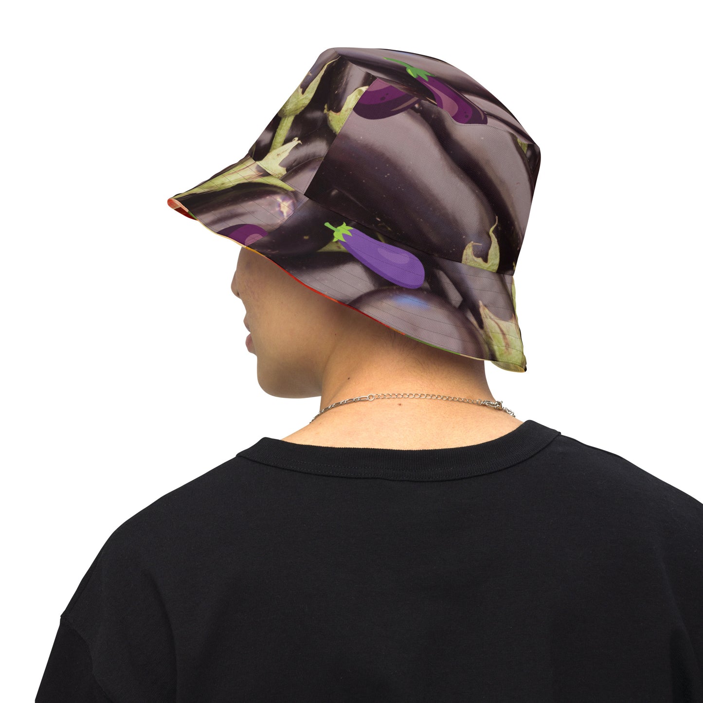 Peaches/Eggplant Reversible bucket hat