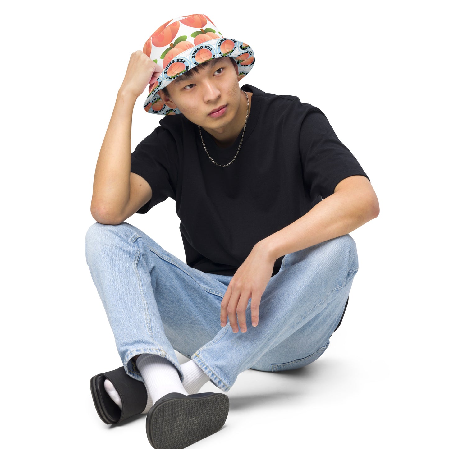 Spanked Peach/Most Bounce Per Ounce - Reversible bucket hat