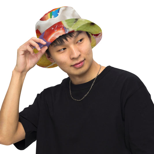 Wet Rainbow/Cream Rainbow - Reversible bucket hat