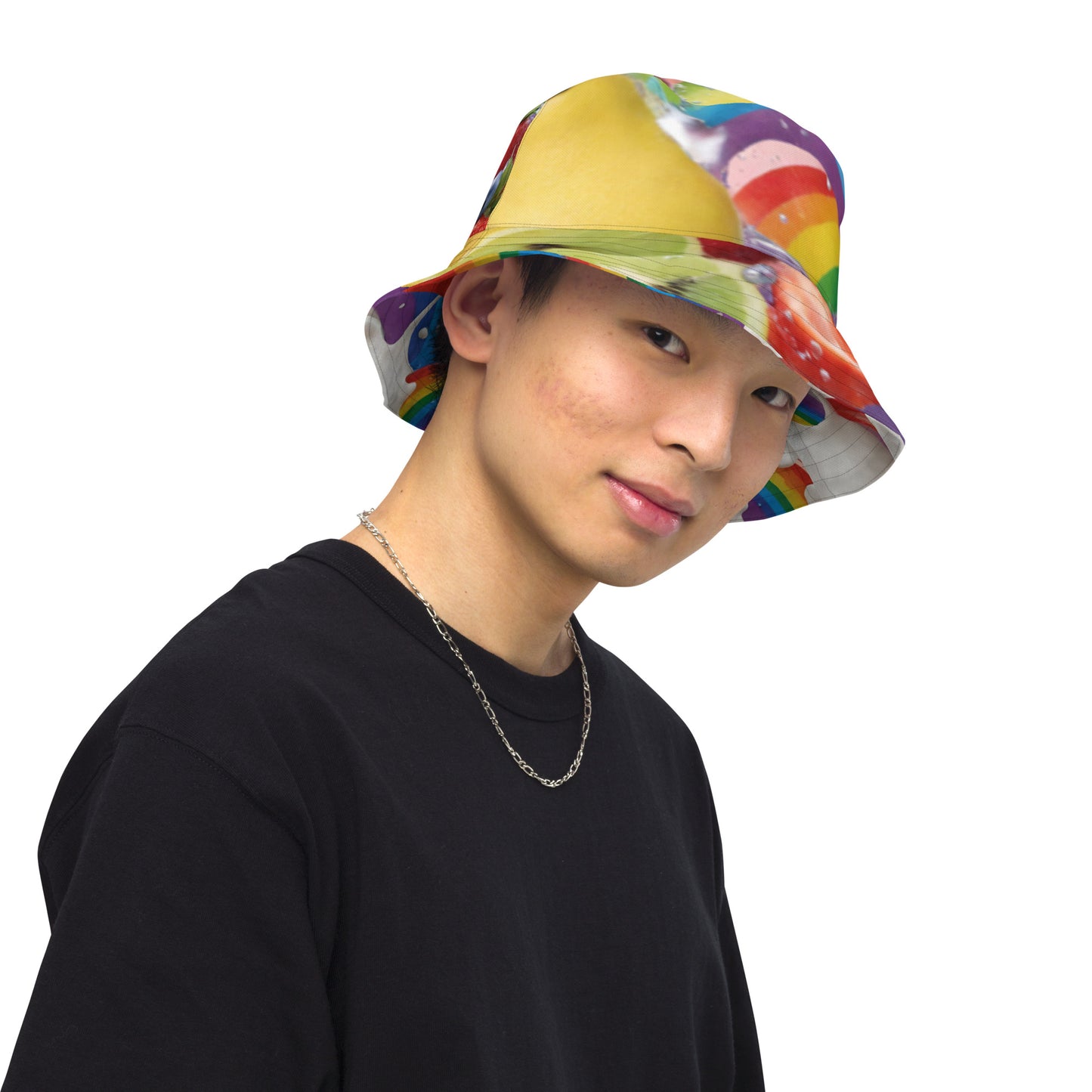 Wet Rainbow/Cream Rainbow - Reversible bucket hat