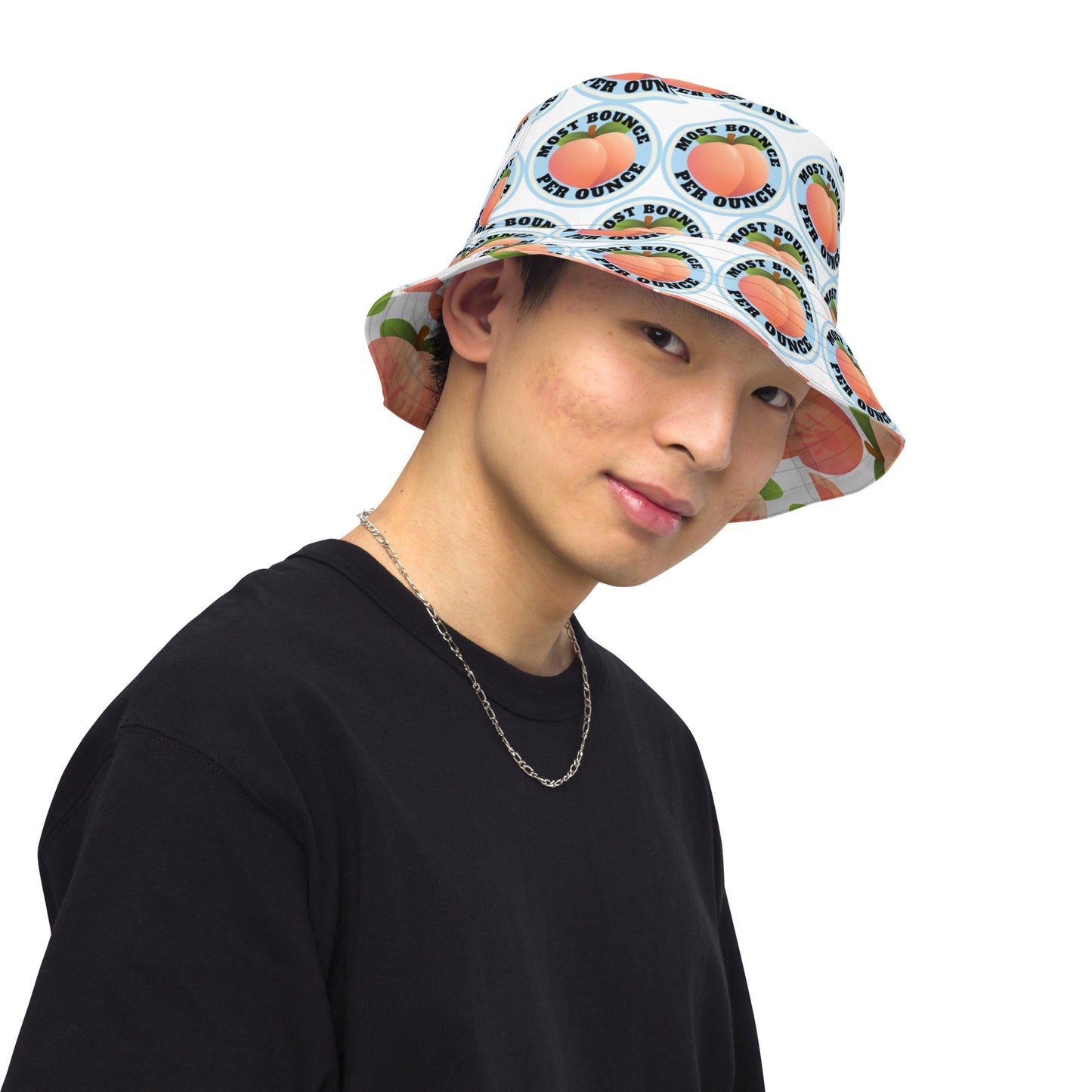 Spanked Peach/Most Bounce Per Ounce - Reversible bucket hat