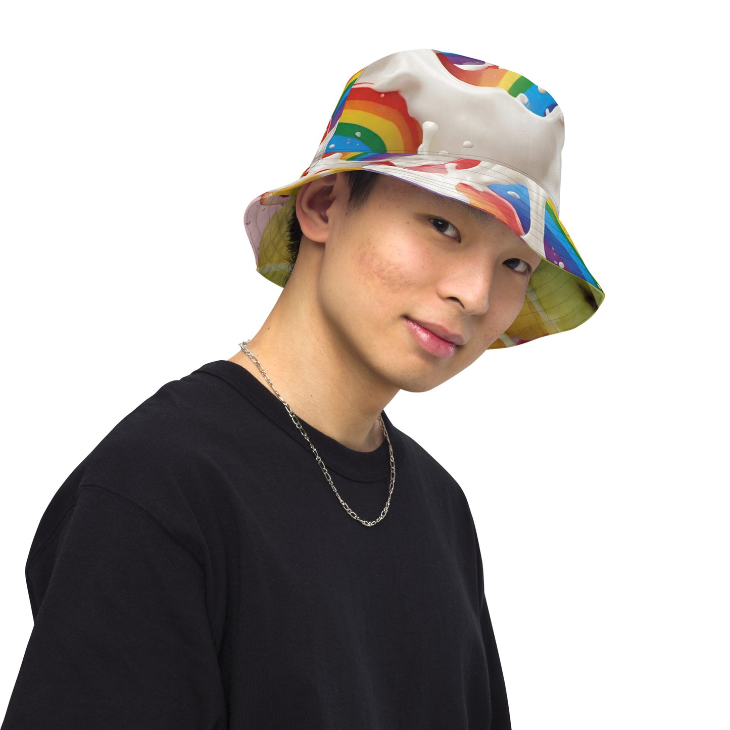 Wet Rainbow/Cream Rainbow - Reversible bucket hat