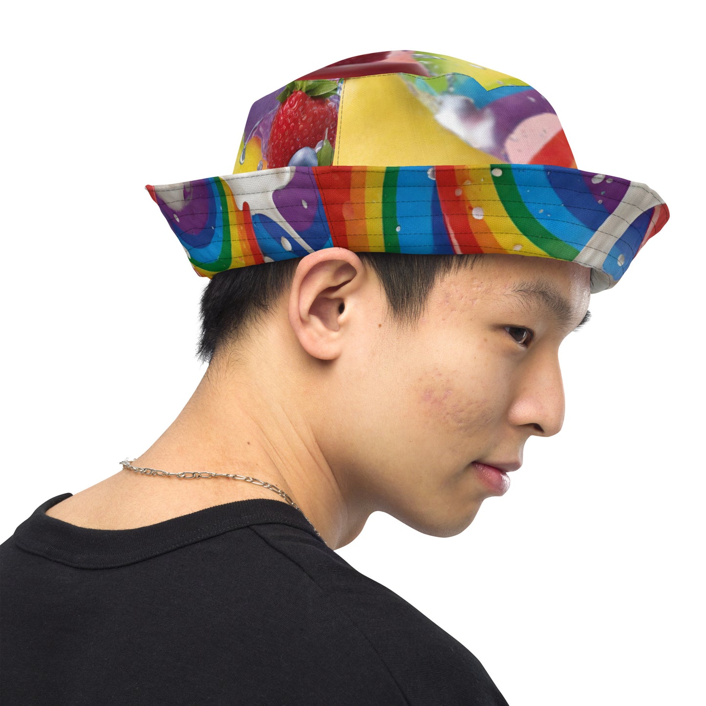 Wet Rainbow/Cream Rainbow - Reversible bucket hat