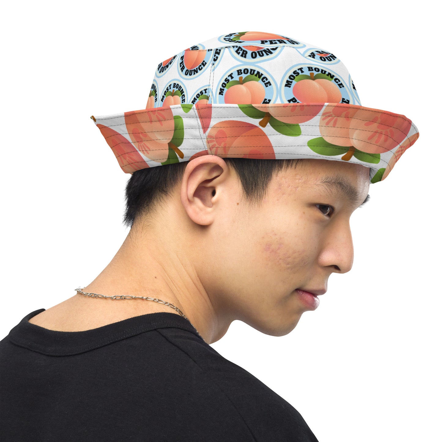 Spanked Peach/Most Bounce Per Ounce - Reversible bucket hat