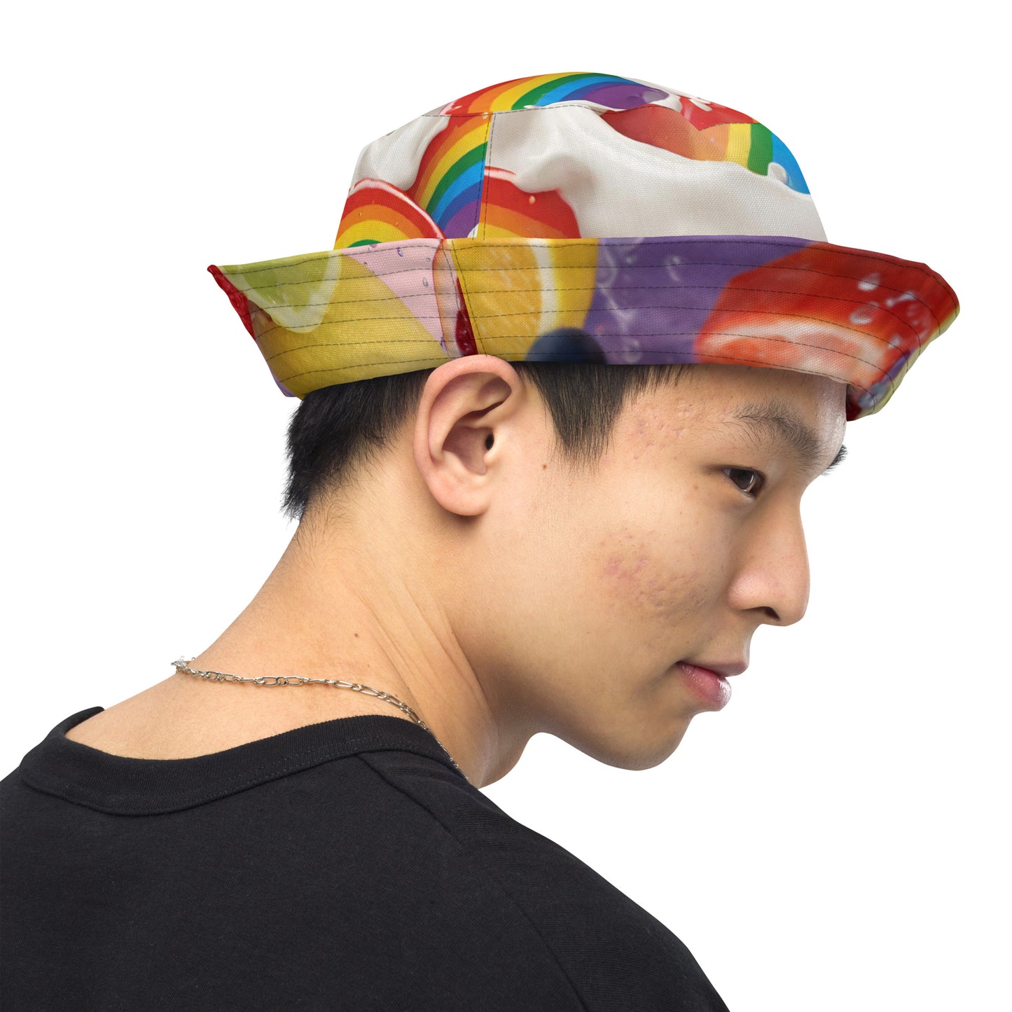 Wet Rainbow/Cream Rainbow - Reversible bucket hat