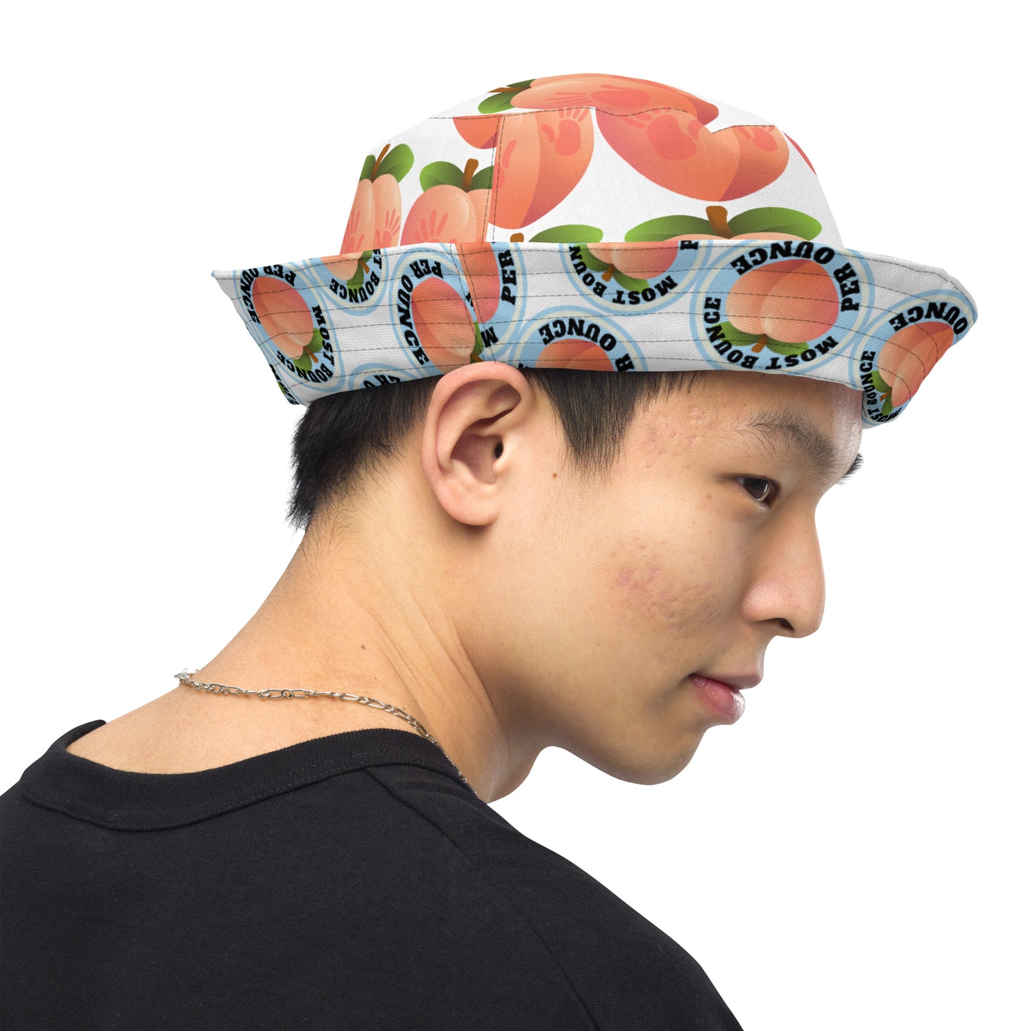 Spanked Peach/Most Bounce Per Ounce - Reversible bucket hat