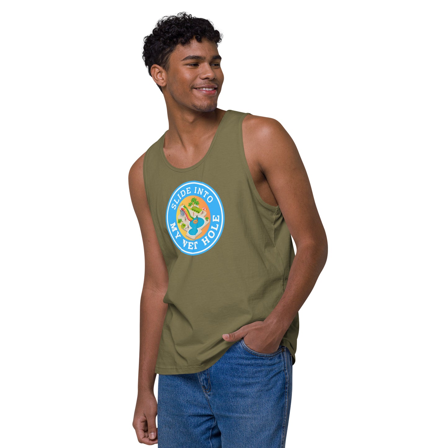 Slide Into My Wet Hole - Men’s premium tank top