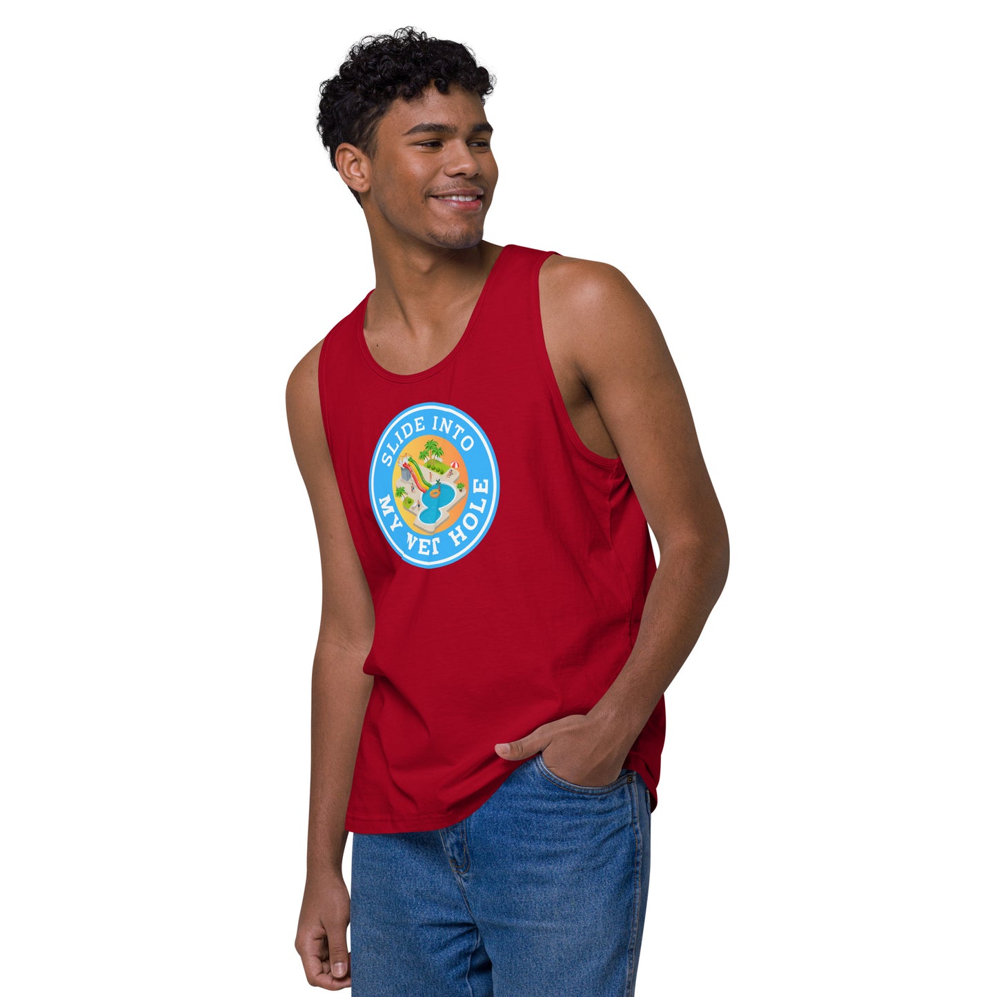 Slide Into My Wet Hole - Men’s premium tank top