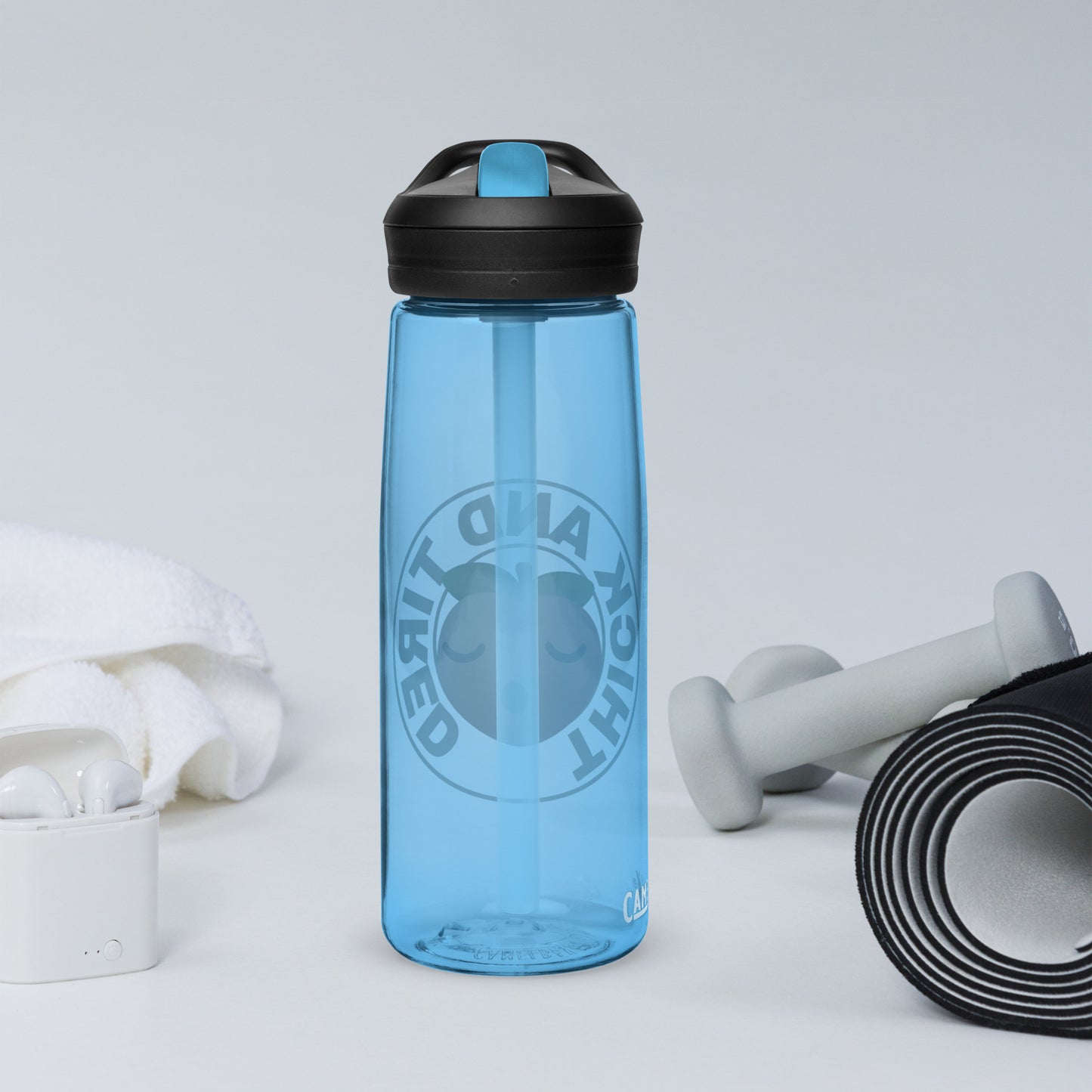 Thick and Tired - Sports water bottle