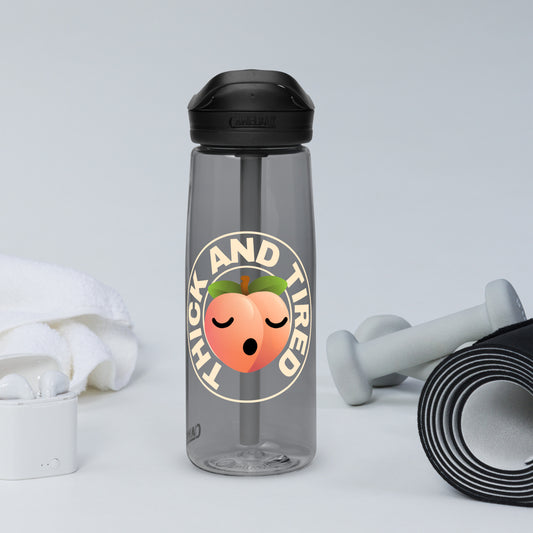 Thick and Tired - Sports water bottle