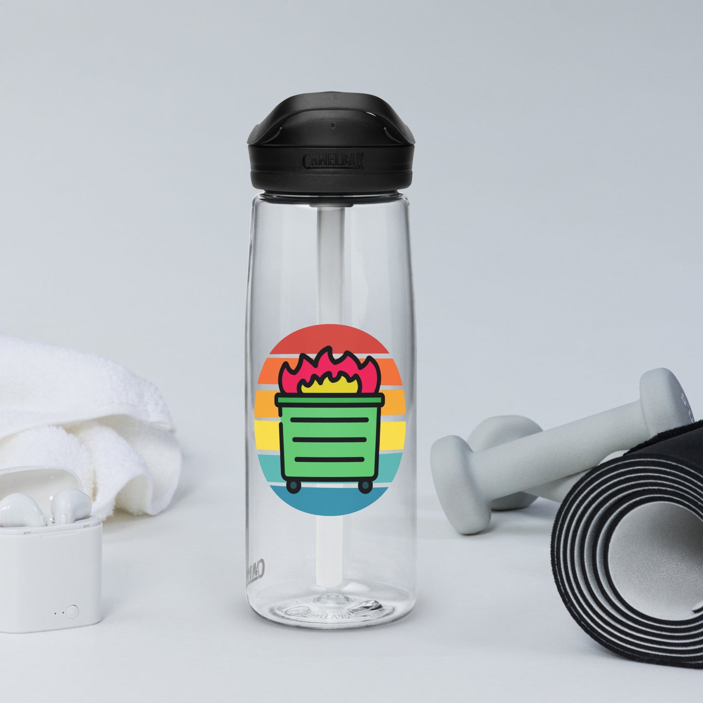 Gay Dumpster Fire - Sports water bottle