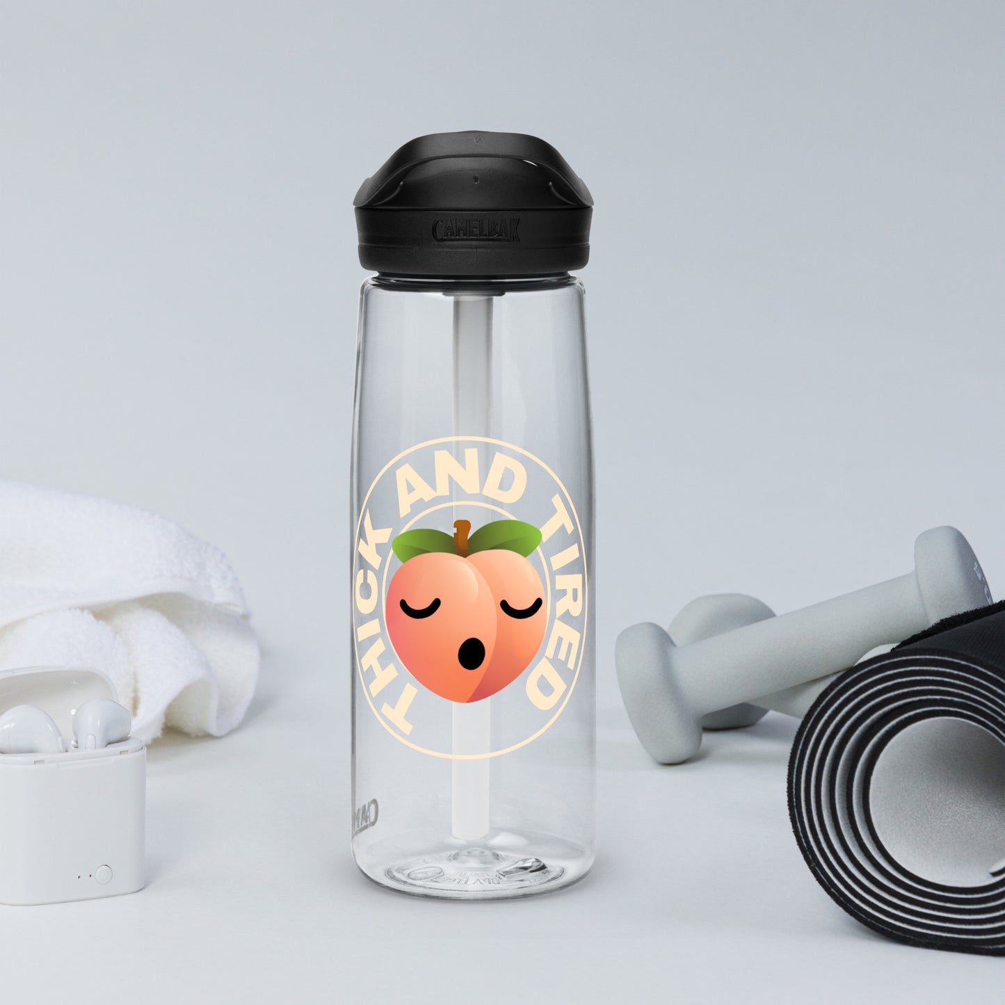 Thick and Tired - Sports water bottle