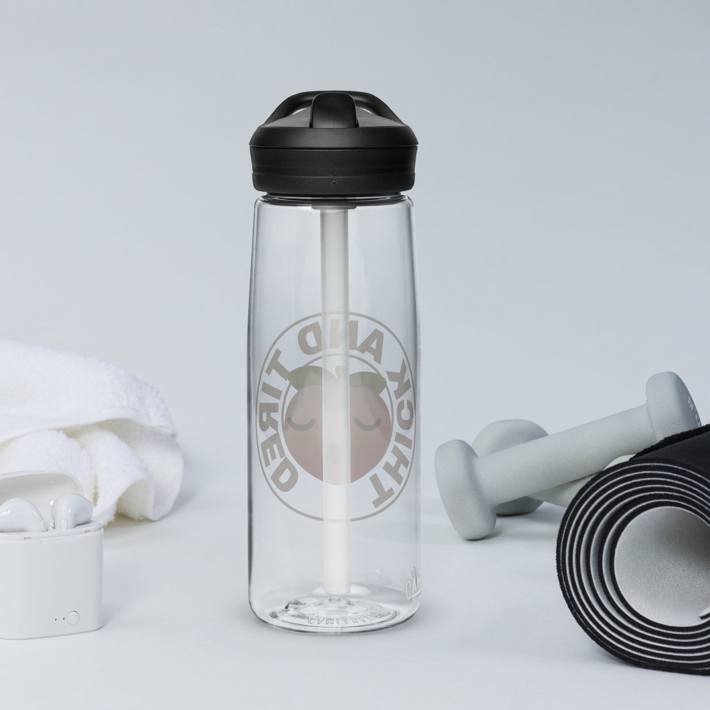 Thick and Tired - Sports water bottle