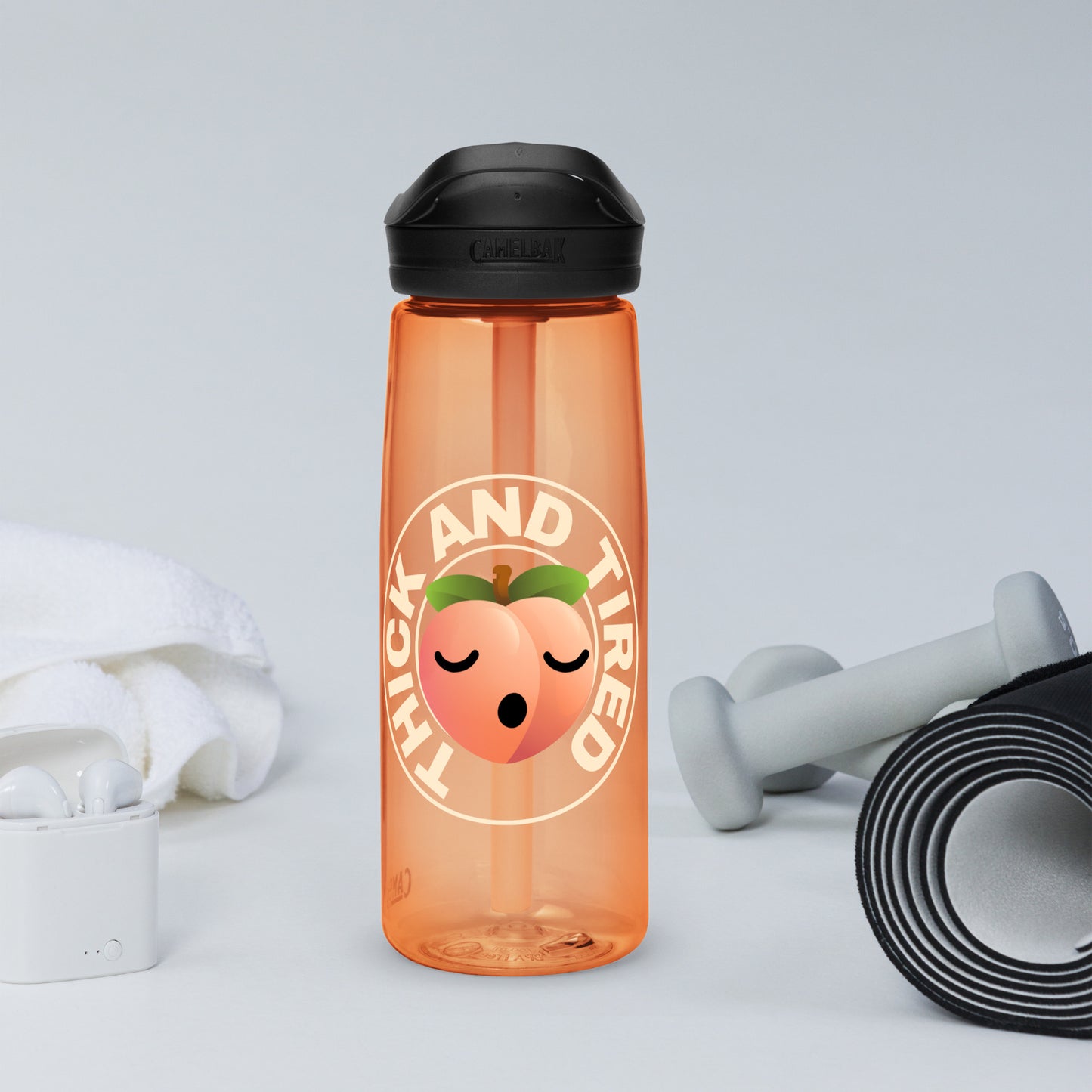 Thick and Tired - Sports water bottle