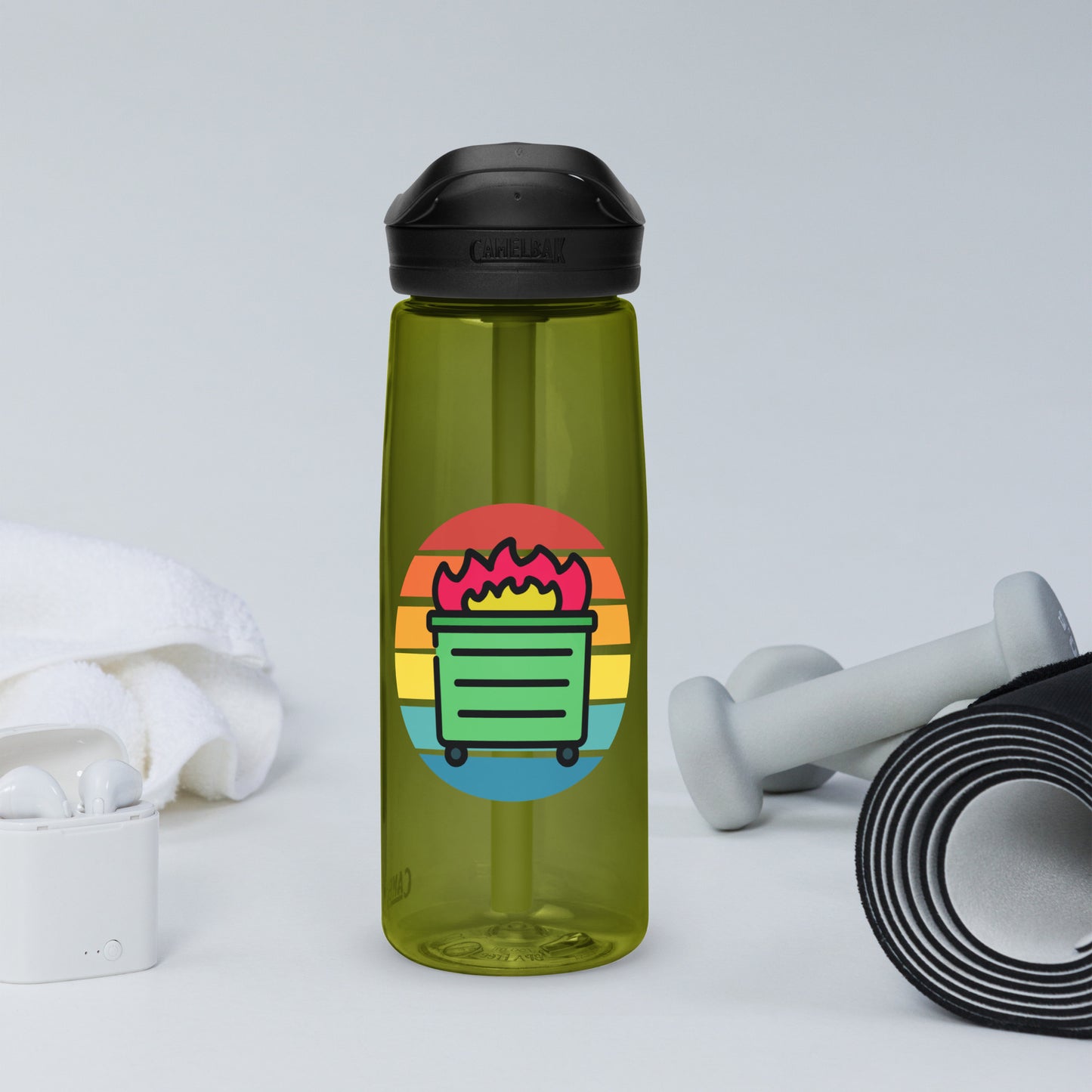 Gay Dumpster Fire - Sports water bottle