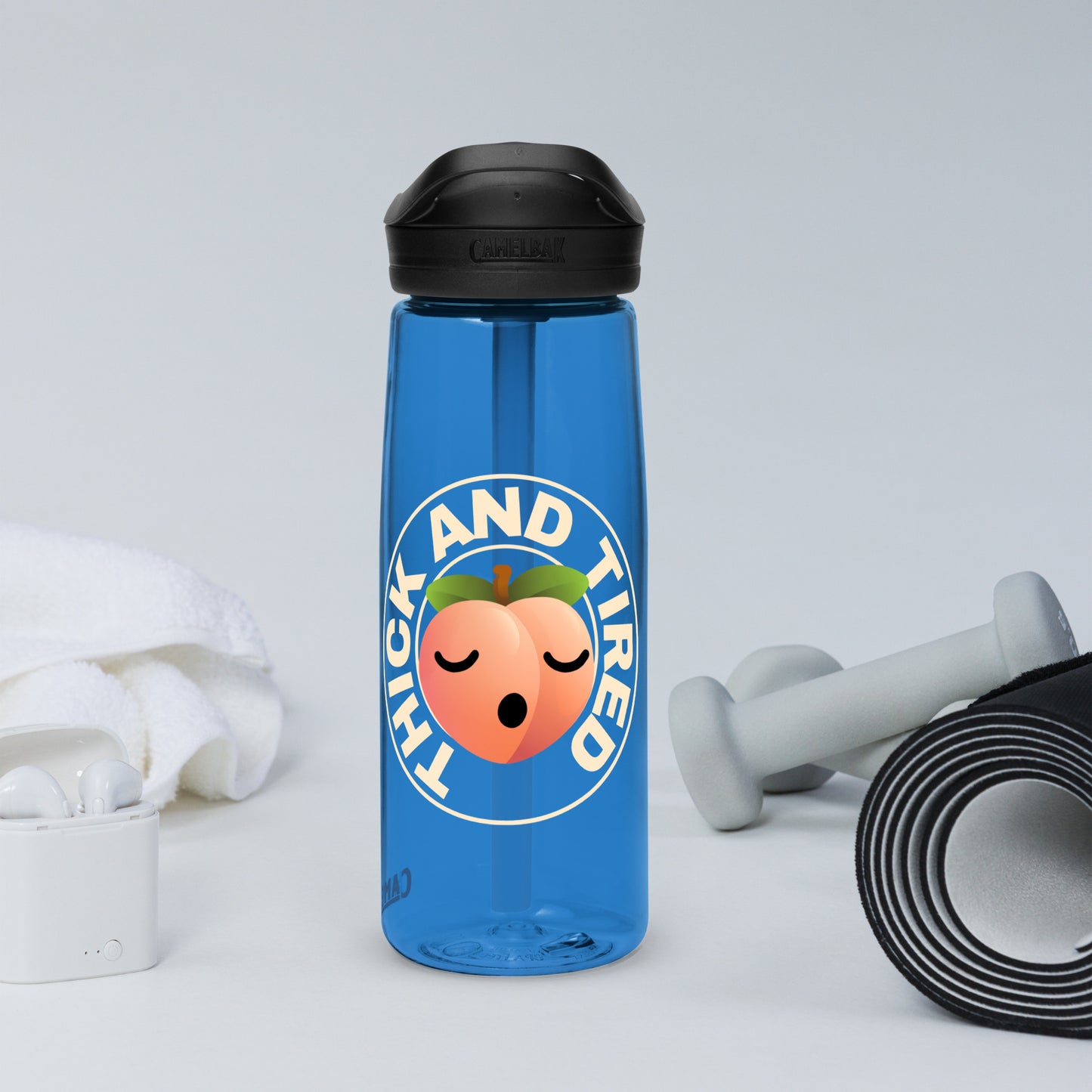 Thick and Tired - Sports water bottle