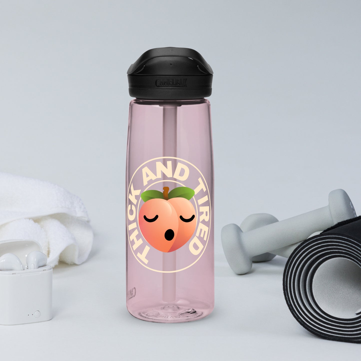 Thick and Tired - Sports water bottle