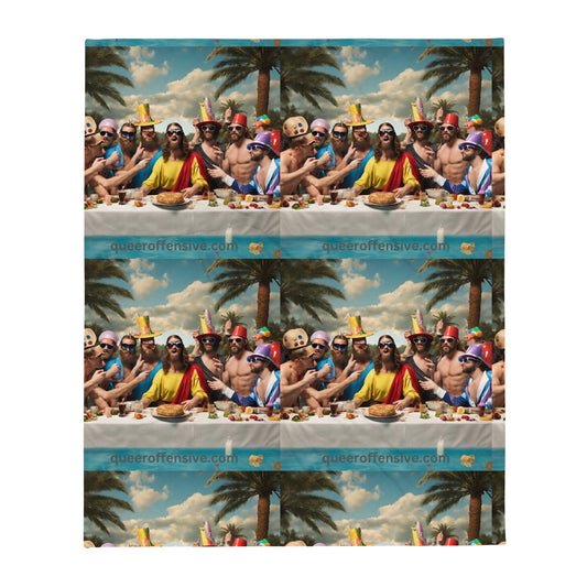 Gay Supper at the Pool -Throw Blanket