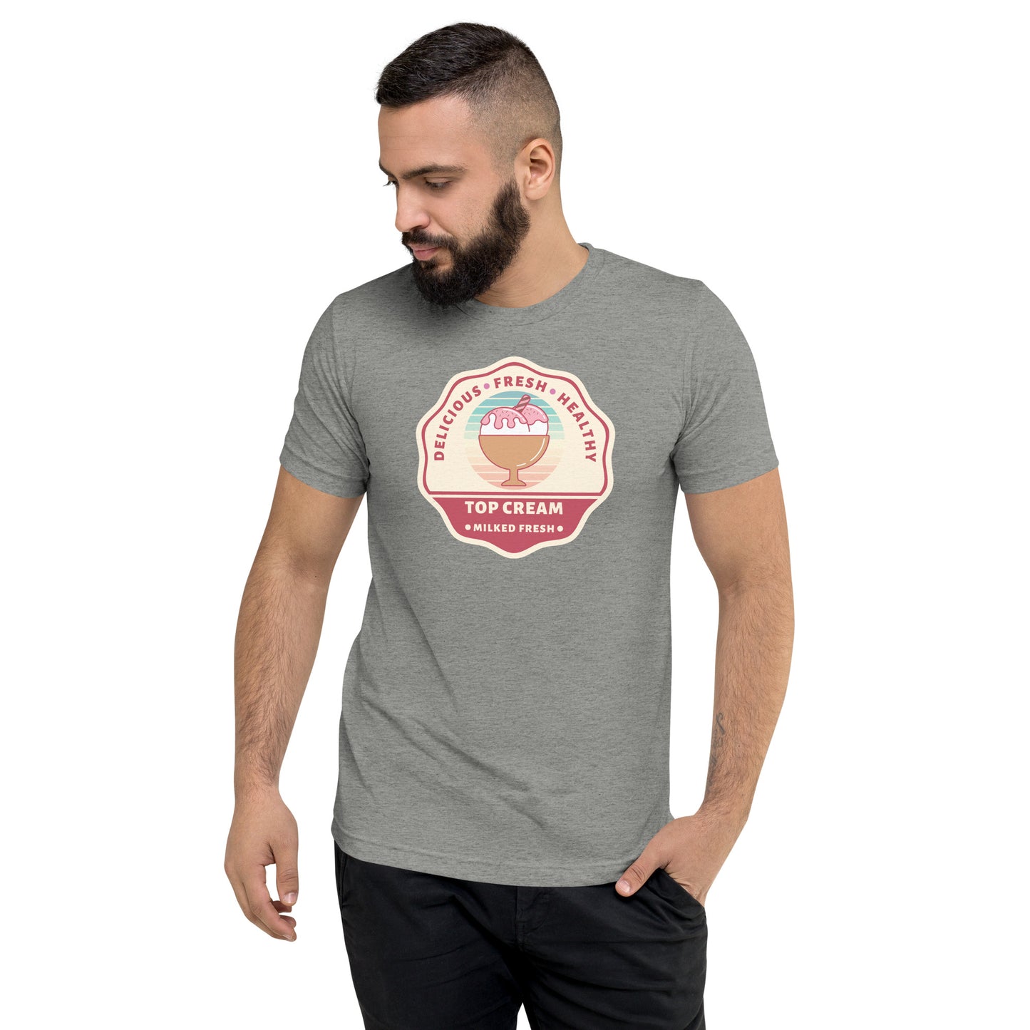 Delicious Fresh Healthy - Top Cream - Milked Fresh - Short sleeve t-shirt