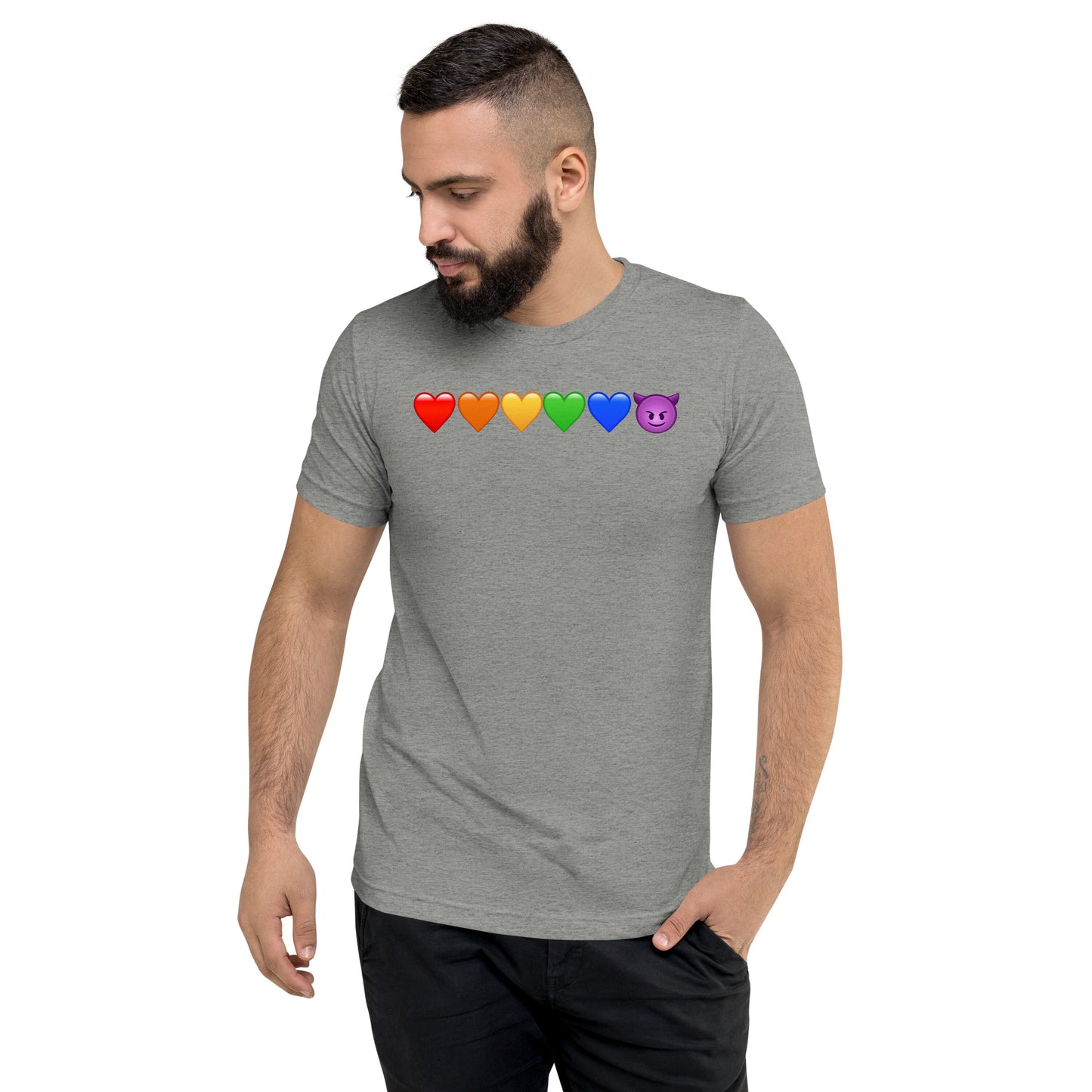 Rainbow Hearts & Emoji shirt - Mens short sleeve t-shirt