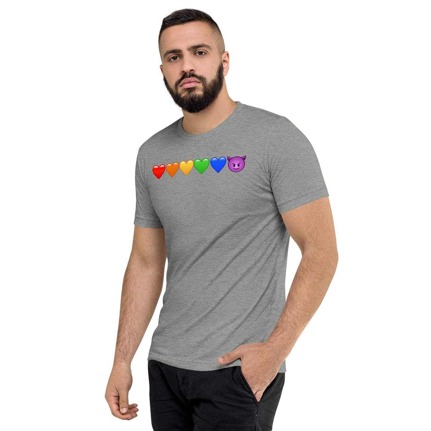 Rainbow Hearts & Emoji shirt - Mens short sleeve t-shirt