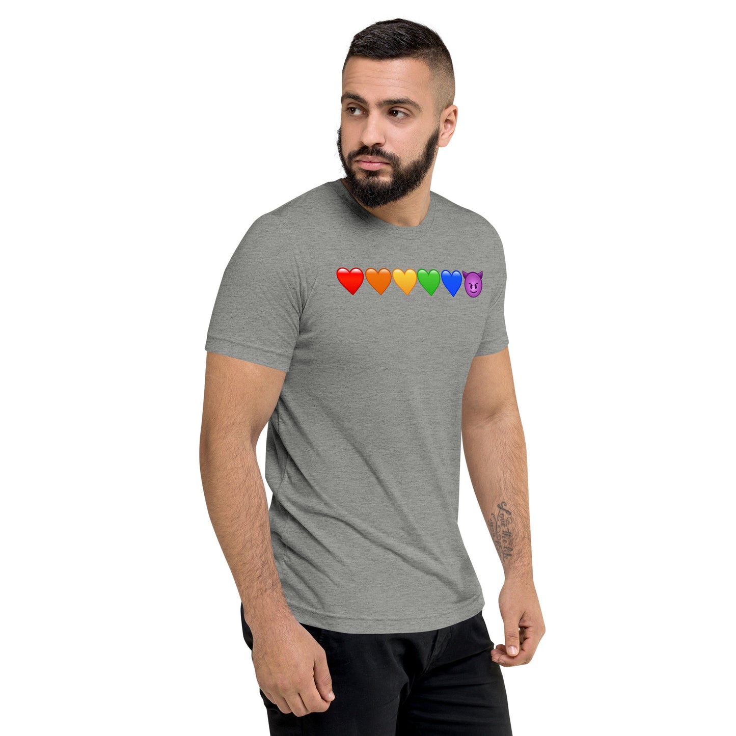 Rainbow Hearts & Emoji shirt - Mens short sleeve t-shirt