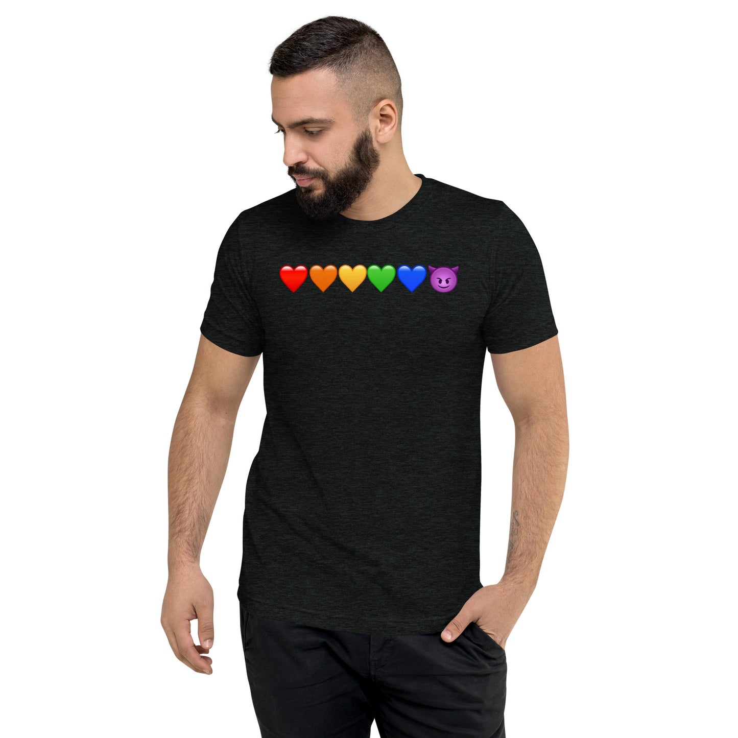 Rainbow Hearts & Emoji shirt - Mens short sleeve t-shirt