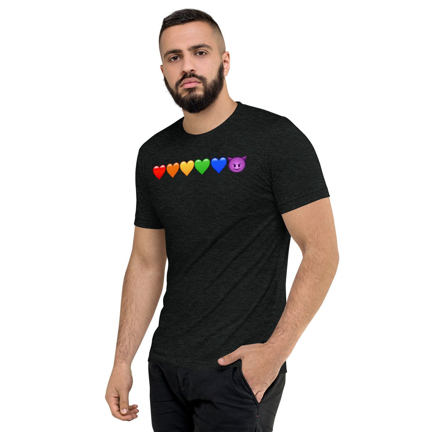 Rainbow Hearts & Emoji shirt - Mens short sleeve t-shirt