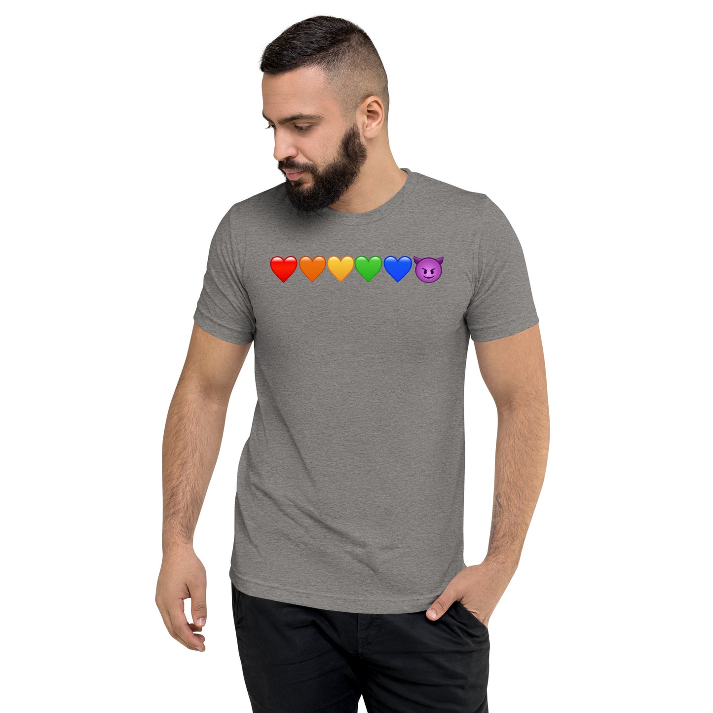 Rainbow Hearts & Emoji shirt - Mens short sleeve t-shirt