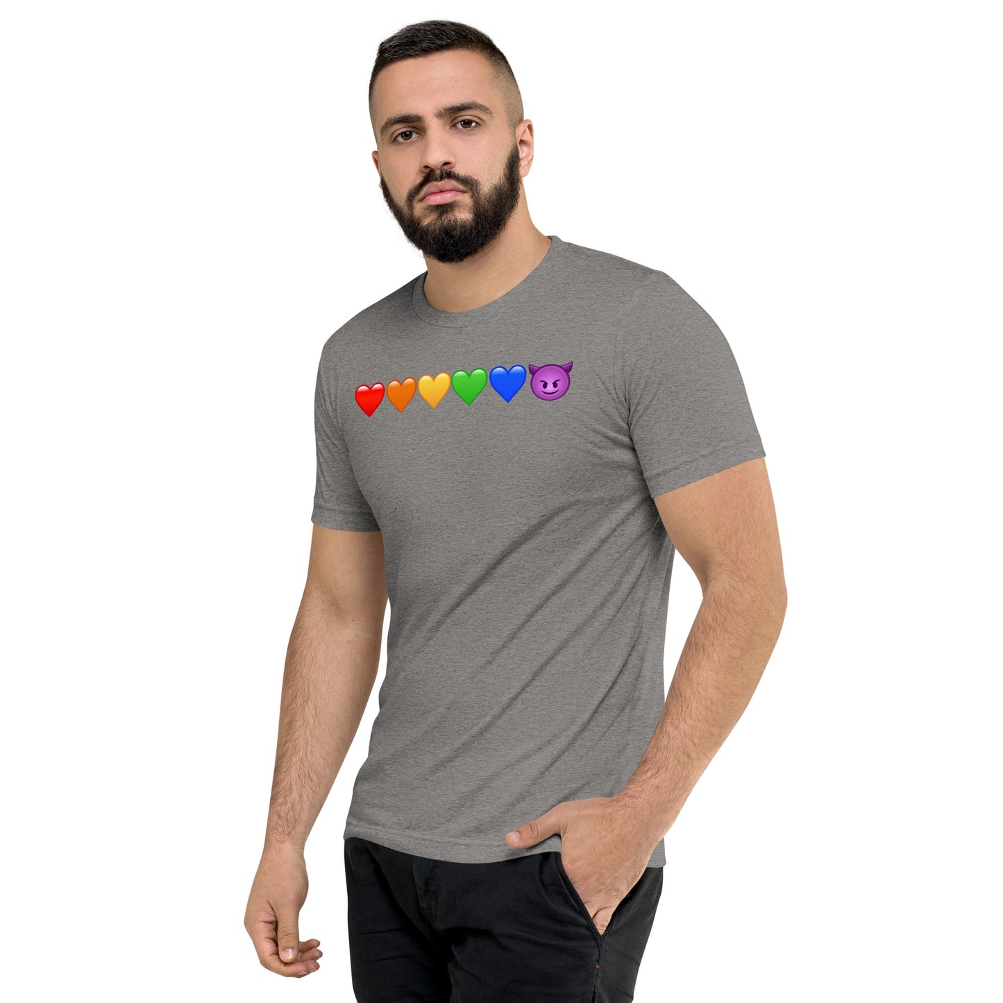 Rainbow Hearts & Emoji shirt - Mens short sleeve t-shirt