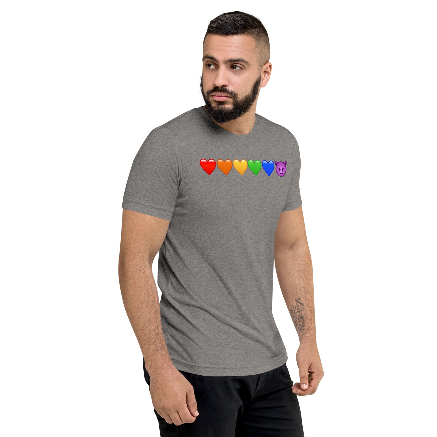 Rainbow Hearts & Emoji shirt - Mens short sleeve t-shirt