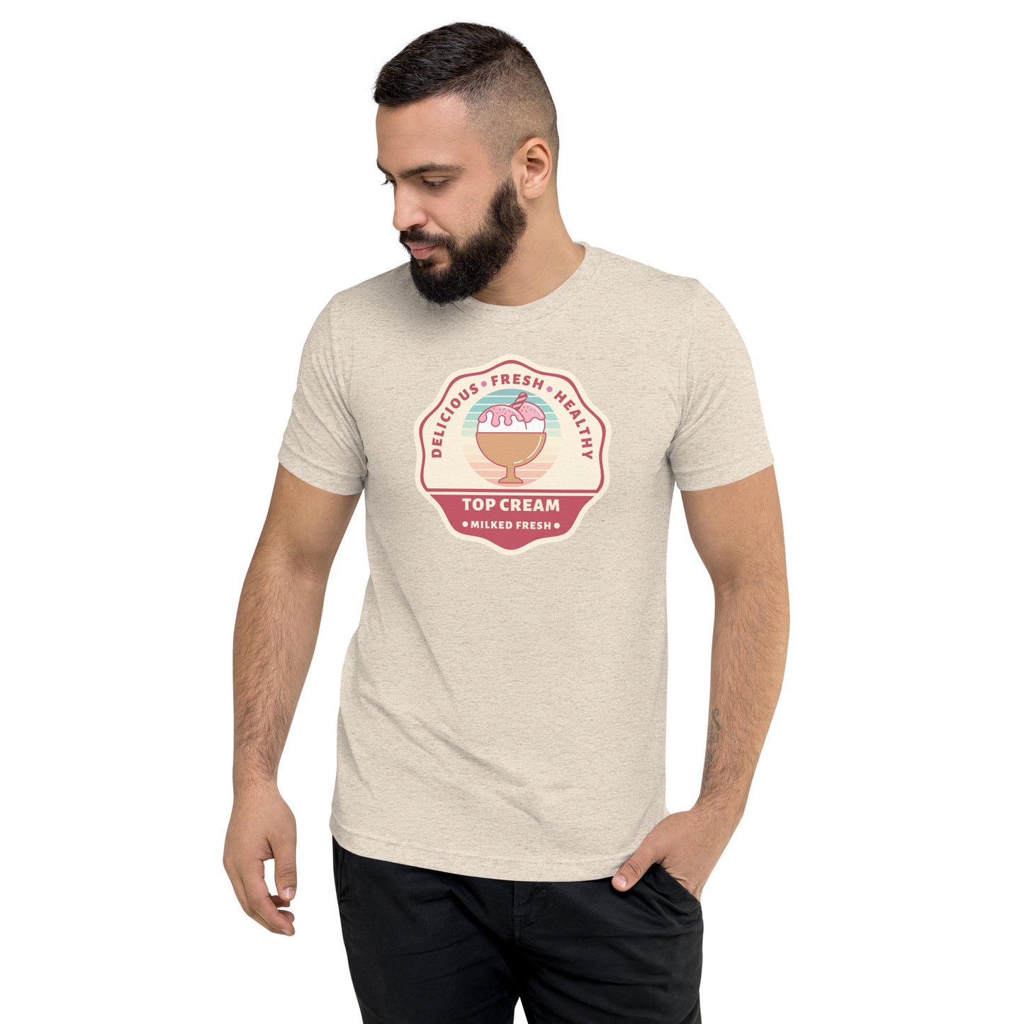 Delicious Fresh Healthy - Top Cream - Milked Fresh - Short sleeve t-shirt