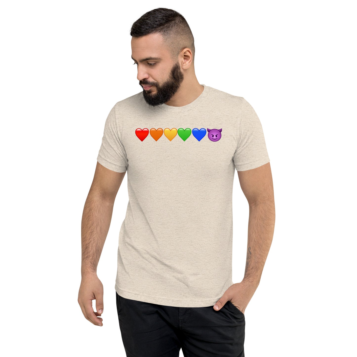 Rainbow Hearts & Emoji shirt - Mens short sleeve t-shirt