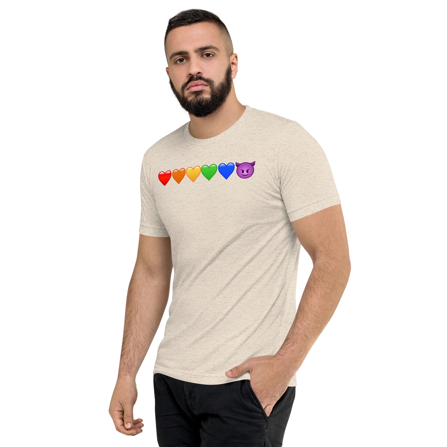 Rainbow Hearts & Emoji shirt - Mens short sleeve t-shirt