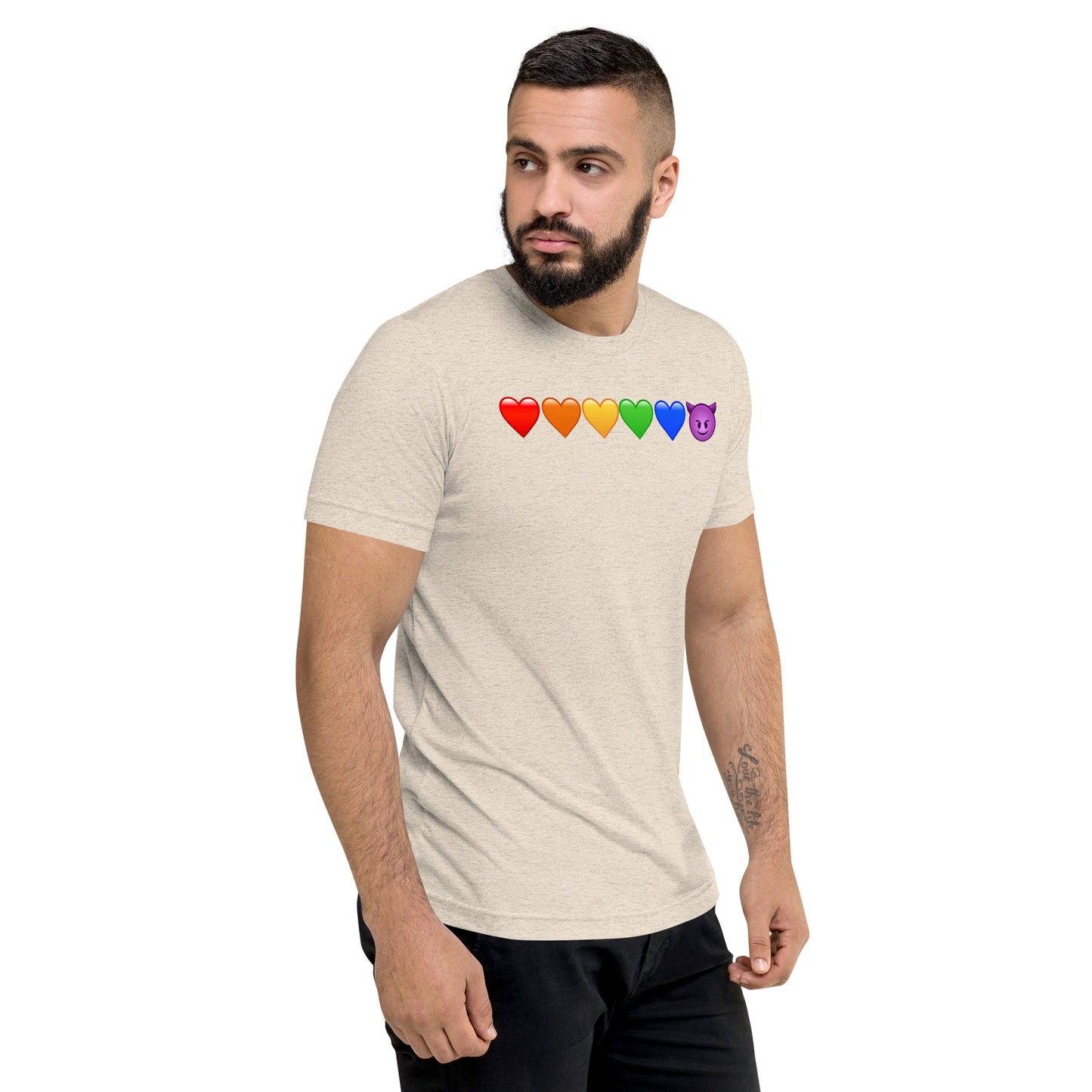 Rainbow Hearts & Emoji shirt - Mens short sleeve t-shirt