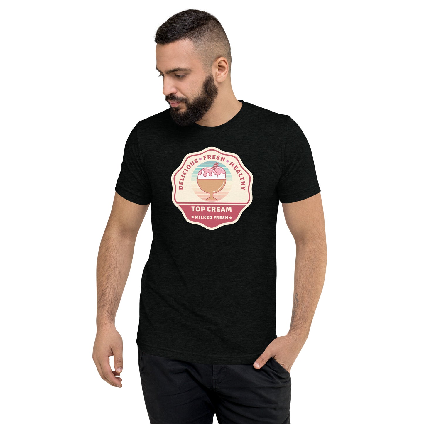 Delicious Fresh Healthy - Top Cream - Milked Fresh - Short sleeve t-shirt