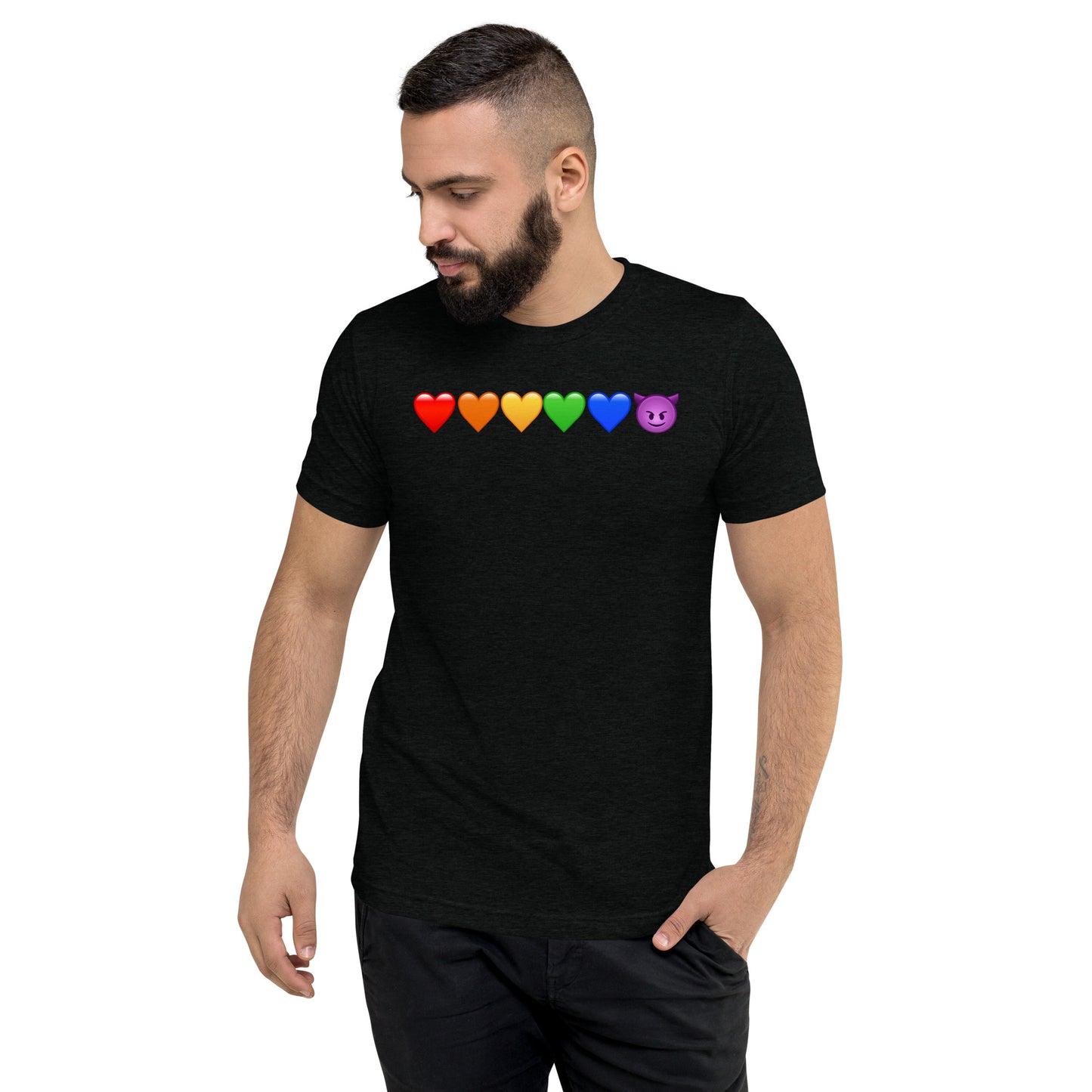 Rainbow Hearts & Emoji shirt - Mens short sleeve t-shirt