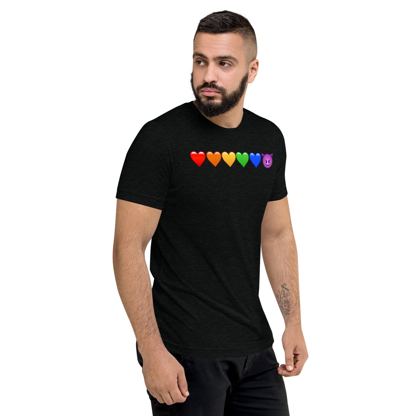 Rainbow Hearts & Emoji shirt - Mens short sleeve t-shirt