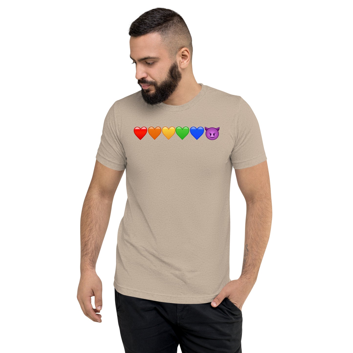 Rainbow Hearts & Emoji shirt - Mens short sleeve t-shirt