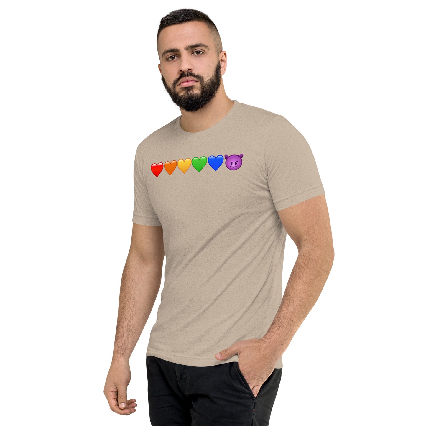 Rainbow Hearts & Emoji shirt - Mens short sleeve t-shirt