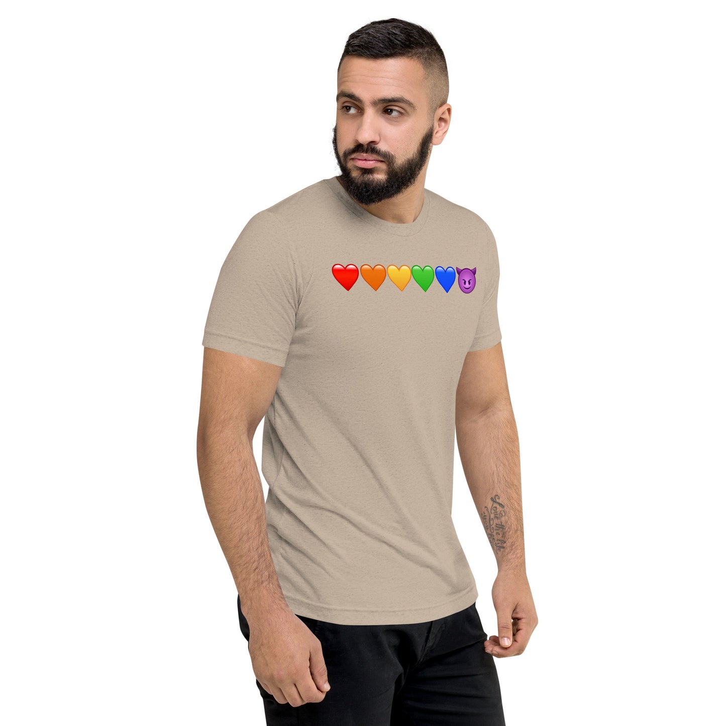 Rainbow Hearts & Emoji shirt - Mens short sleeve t-shirt